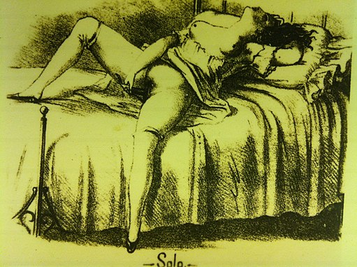 El Paral-lel 19=894 - 1939 Exhibit at CCCB in Barcelona woman masturbating on a bed