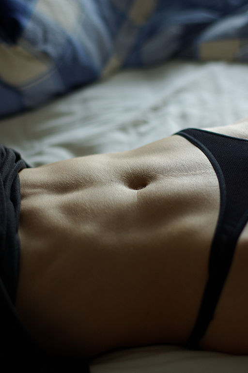 abdominal muscles of a woman